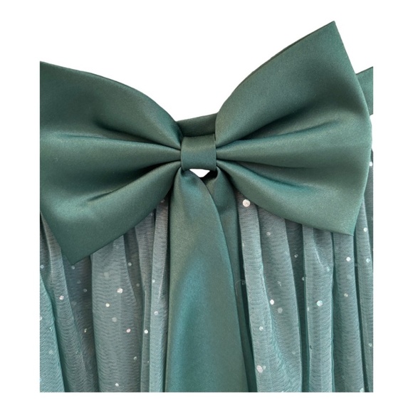 NEW Girls Sequin and Toile Party Pagent Formal Maxi Taffeta Bow Dress - Picture 6 of 6